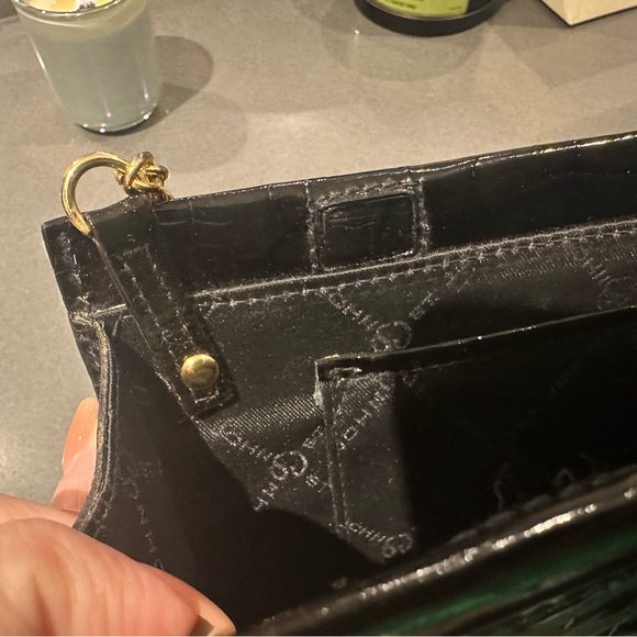 Vintage St. John Black crocodile patent leather clutch or purse. - Picture 9 of 12